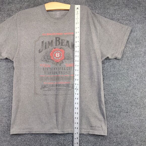 Hanes Tagless Women's Jim Beam T-Shirt Gray Large Short Sleeve Crew Neck - Picture 13 of 15